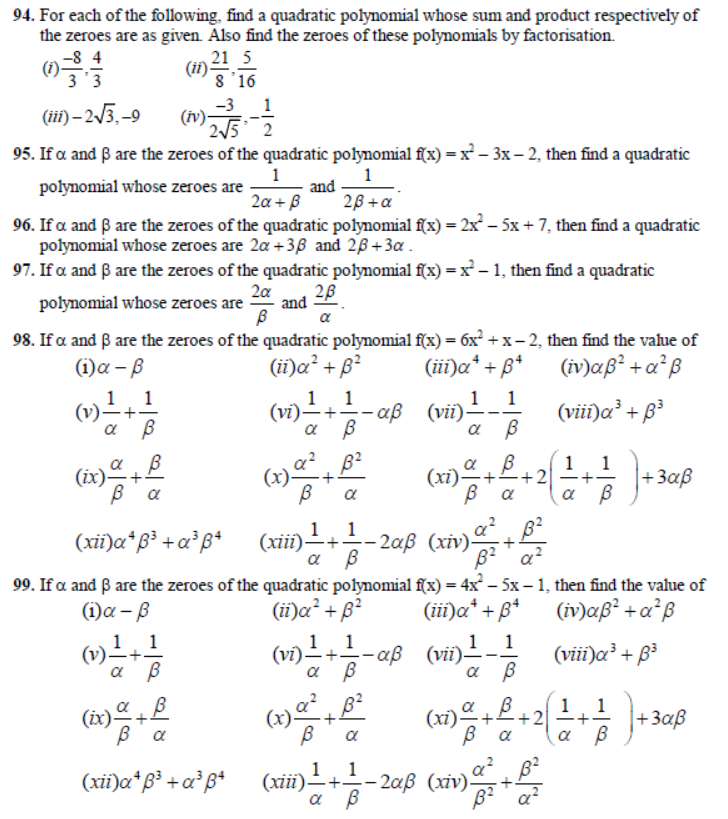 cbse-class-10-polynomials-sure-shot-questions